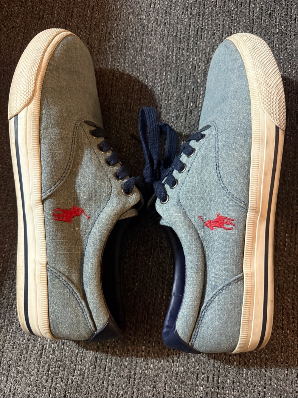 Polo by Ralph Lauren Light Blue Canvas Sneakers with Red Pony